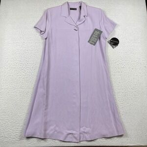 Valerie Dresses Shift Dress Womens 14‎ Lavender Silk Linen Blend Short Sleeve